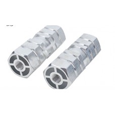 1pair Silver Cycling BMX Bike Bicycle Cylinder Aluminum Alloy 3/8" Axle Foot Pegs - B0744B51ZG
